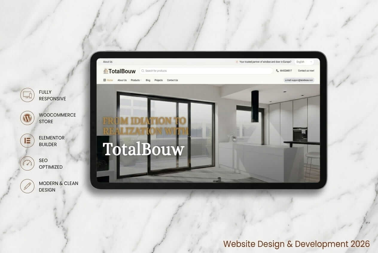 TotalBouw Renovation and remodeling company – WordPress & Elementor Website Development