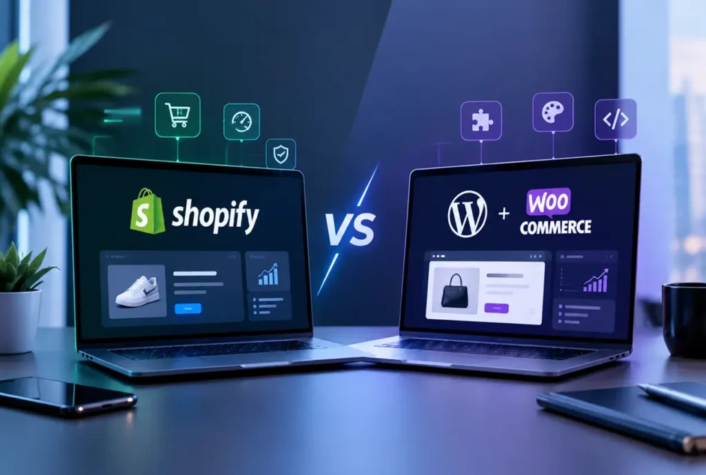 Shopify vs WordPress comparison chart for ecommerce